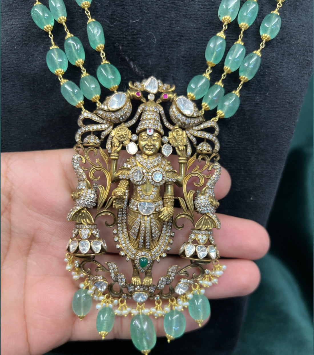 Balaji Diamond Work Long Necklace Set