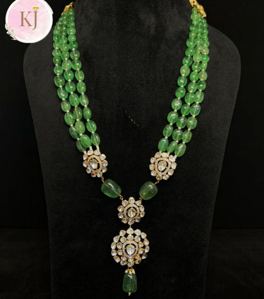 Diamond Polki Pendent Long Necklace Set