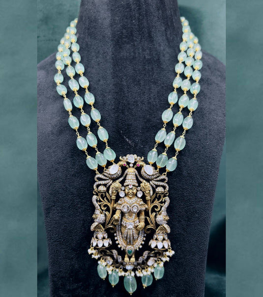 Balaji Diamond Work Long Necklace Set