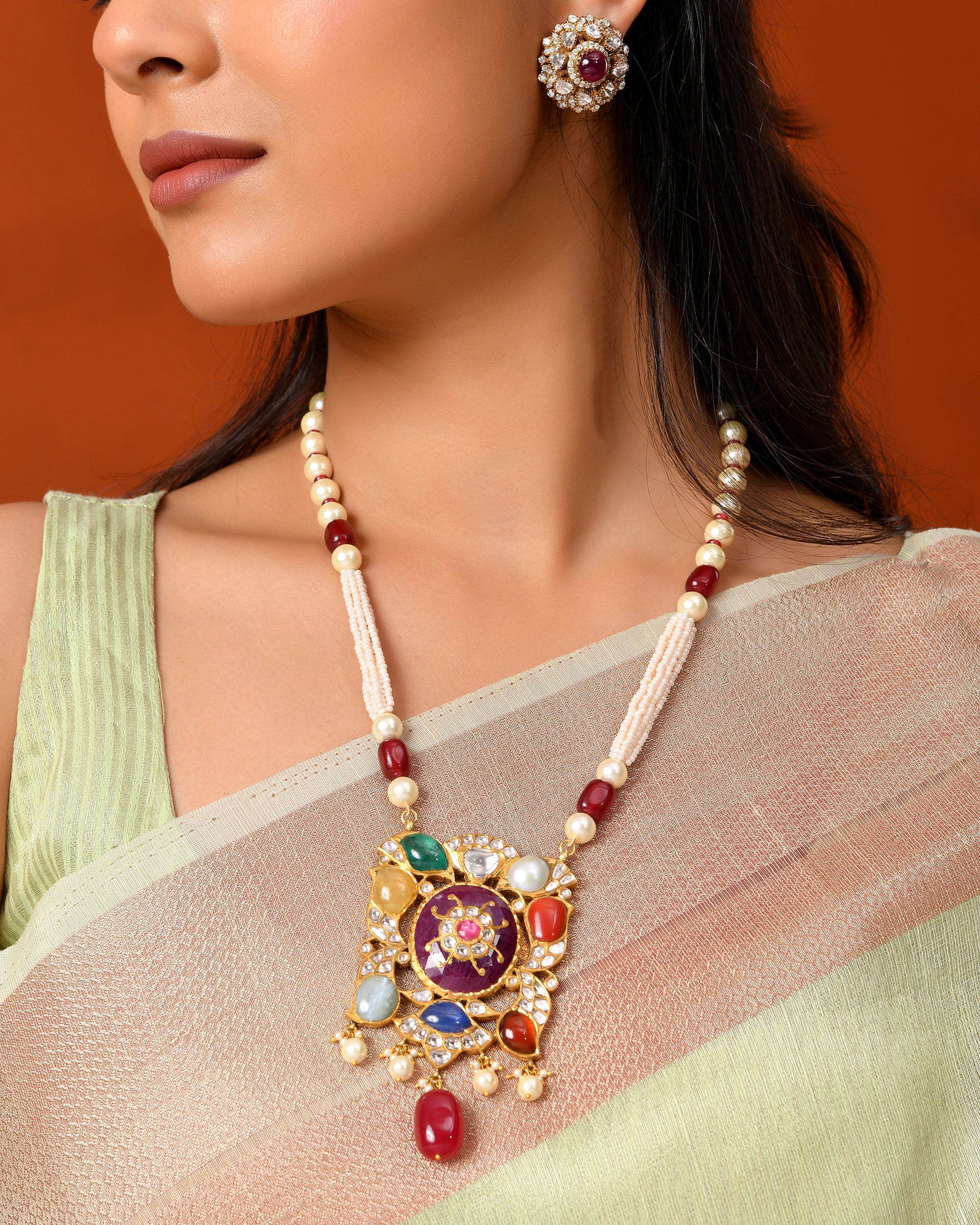 Navratan Pandent Set