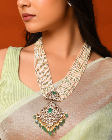 Diamond Polki Pandent Set